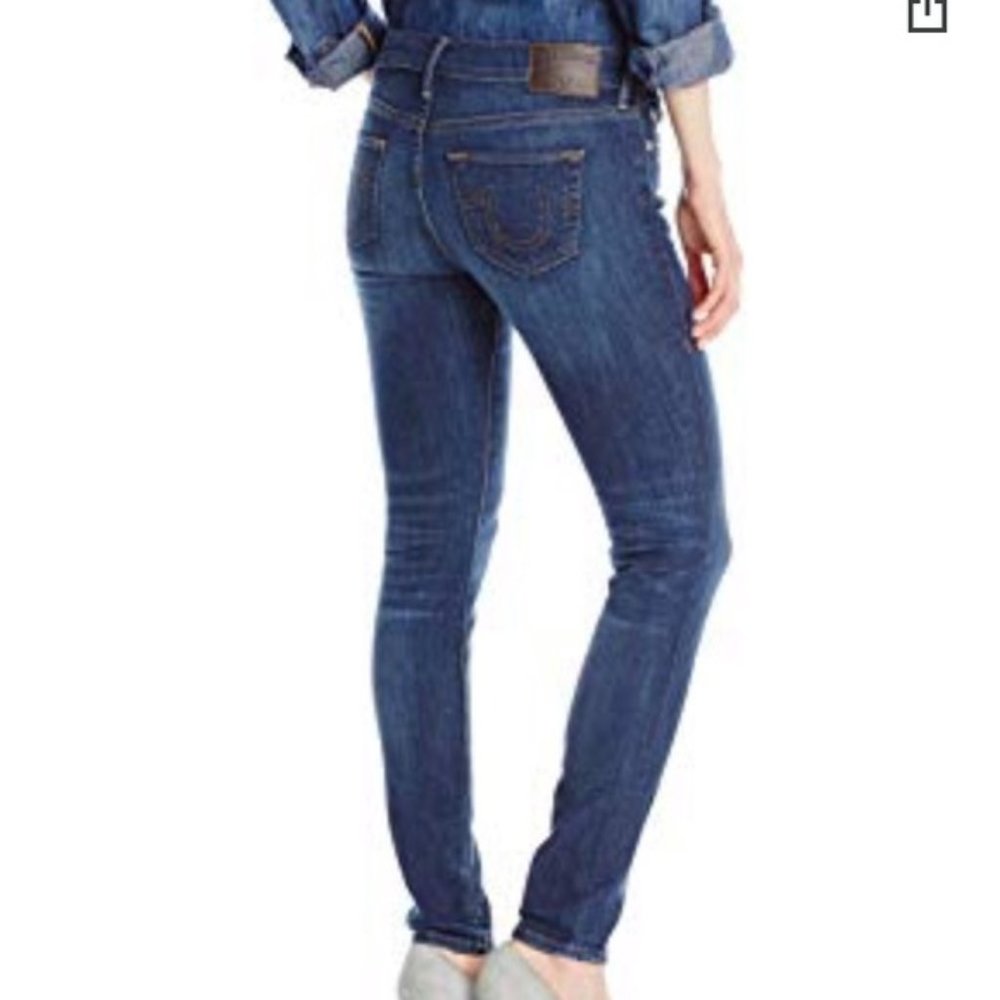 True Religion Halle Mid-Rise Super Skinny Cumd Color Denim Jeans Size 30 VGC
